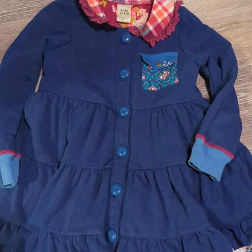 Wildflowers Tiered Je T’aime Floral Coat Girls size 4